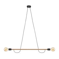 Hängelampe Holz Metall 93 cm lang H: max. 160 cm 2x E27