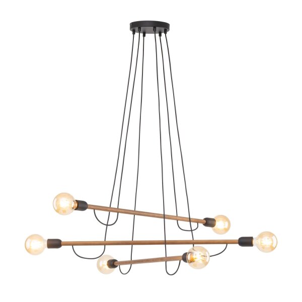 Hängelampe verstellbar L: 93 cm H: max. 160 cm für 6x E27