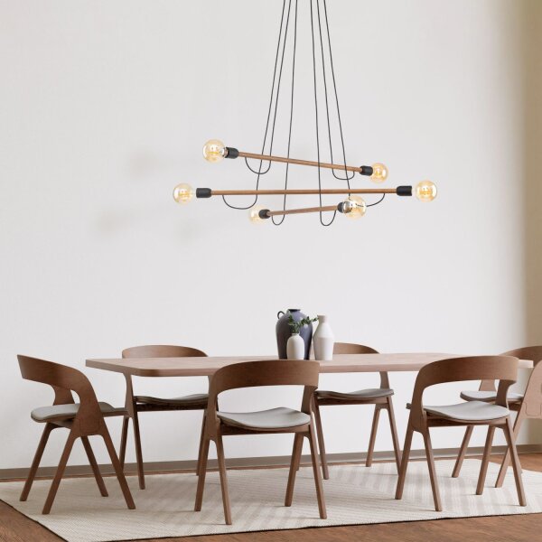 Hängelampe verstellbar L: 93 cm H: max. 160 cm für 6x E27