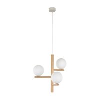 H&auml;ngelampe Holz Metall Glas B: 33 cm H: max. 100 cm...