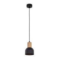 Pendelleuchte Metall Holz Ø 11,5 cm klein E27...