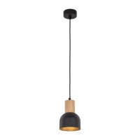 Pendelleuchte Metall Holz Ø 11,5 cm klein E27...