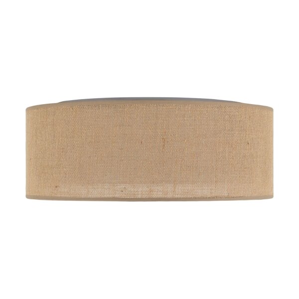 Boho Deckenlampe rund Ø 45 cm H: 13 cm flach Jute 2x E27