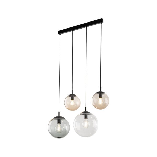 Hängelampe Rauchglas L: 87 cm H: max. 175 cm E27 4-flammig