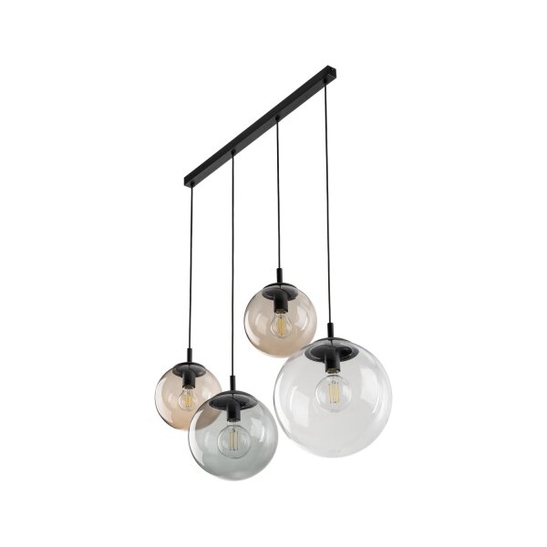 Hängelampe Rauchglas L: 87 cm H: max. 175 cm E27 4-flammig