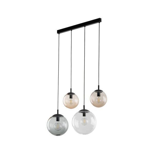 Hängelampe Rauchglas L: 87 cm H: max. 175 cm E27 4-flammig
