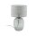 Tischlampe Grau Rauchglas Stoff E27 H: 48 cm Ø 30 cm