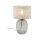 Tischlampe Grau Rauchglas Stoff E27 H: 48 cm Ø 30 cm
