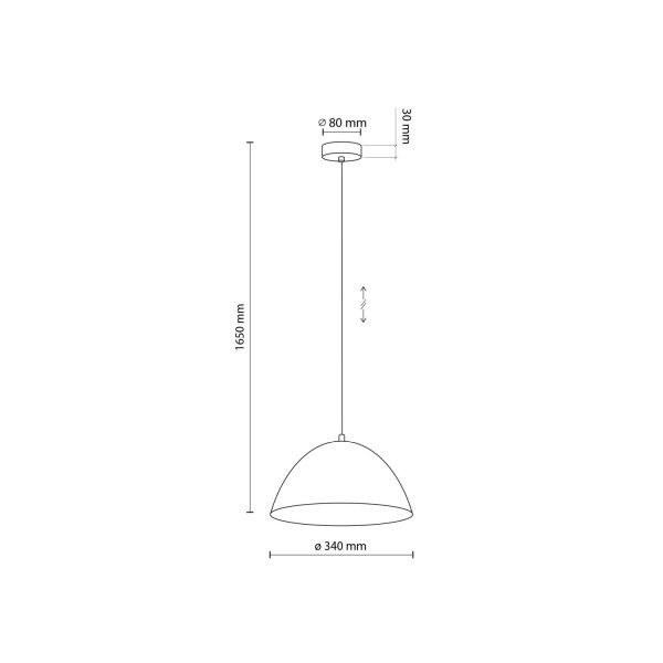 Pendelleuchte Metall Beige Ø 34 cm rund Höhe verstellbar E27