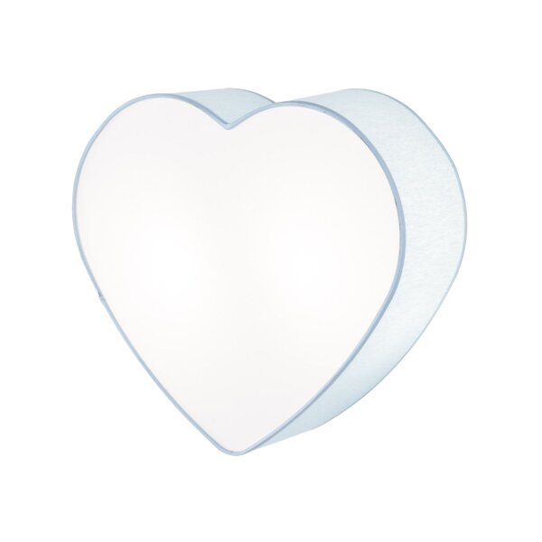 Deckenlampe Kinderzimmer Hellblau Weiß L: 42 cm Herz 2x E27