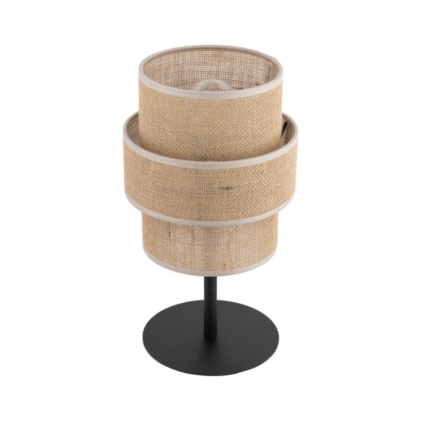 Jute Tischleuchte Metall 38 cm hoch Ø 20 cm Boho E27