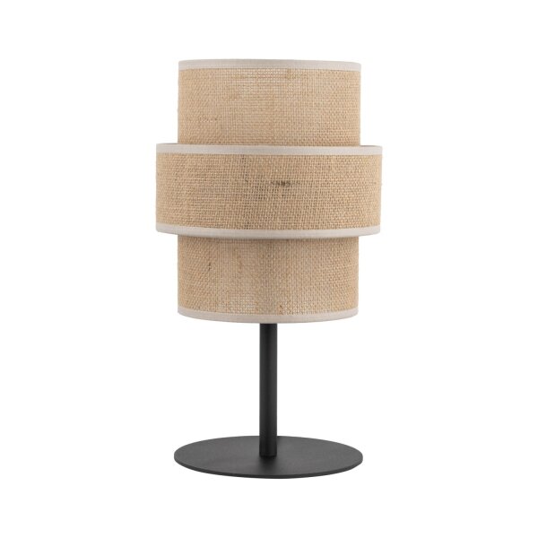 Jute Tischleuchte Metall 38 cm hoch Ø 20 cm Boho E27