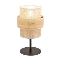 Jute Tischleuchte Metall 38 cm hoch Ø 20 cm Boho E27