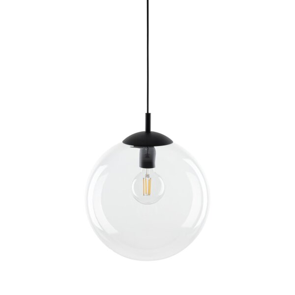 Hängelampe Glas rund Ø 35 cm H: max. 175 cm E27 Kugel Schirm