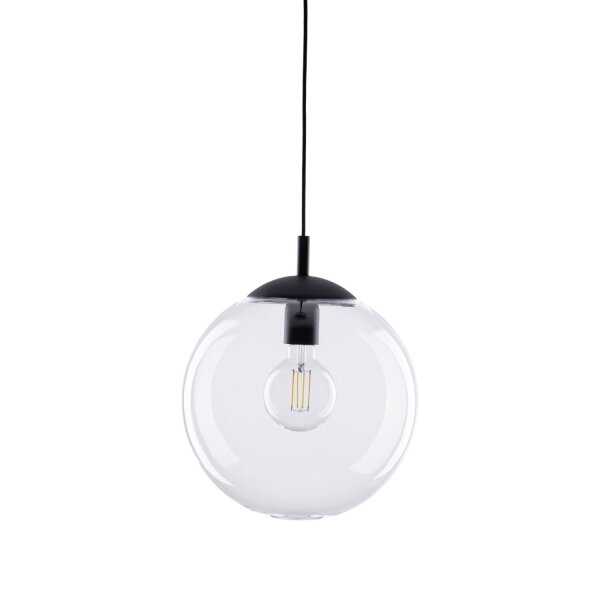 Hängelampe Glas rund Ø 35 cm H: max. 175 cm E27 Kugel Schirm