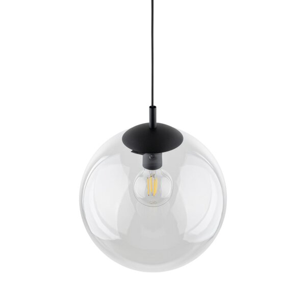 Hängelampe Glas rund Ø 35 cm H: max. 175 cm E27 Kugel Schirm