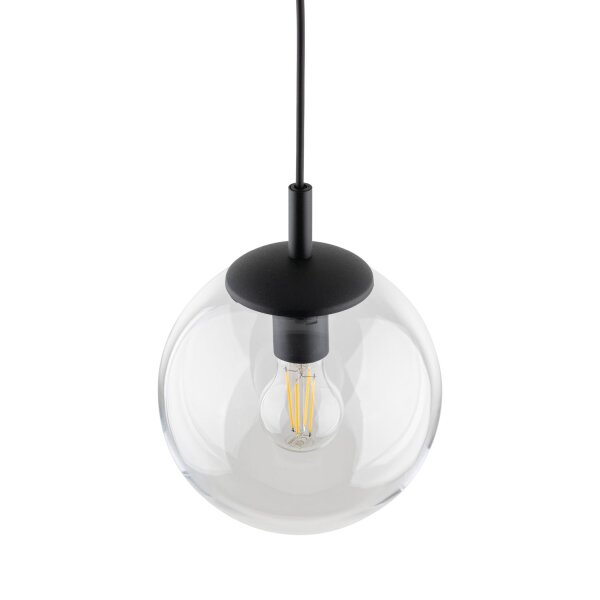 Hängeleuchte Glas Metall Ø 30 cm rund E27 Kugel H: max. 1,7 m