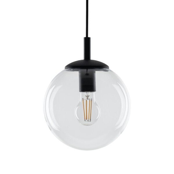 Hängeleuchte Glas Metall Ø 30 cm rund E27 Kugel H: max. 1,7 m