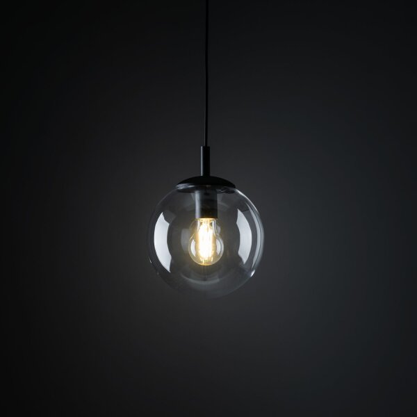 Hängeleuchte Glas Metall Ø 30 cm rund E27 Kugel H: max. 1,7 m