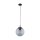 Hängelampe Grau Schwarz Ø 25 cm E27 Kugel Rauchglas Metall