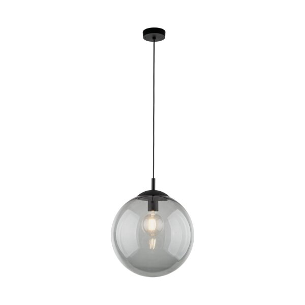 Hängelampe Rauchglas Metall E27 Ø 35 cm rund Kugelschirm
