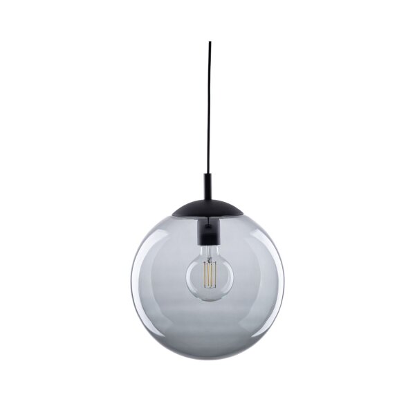 Hängelampe Rauchglas Metall E27 Ø 35 cm rund Kugelschirm