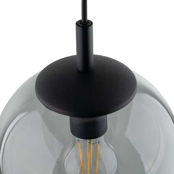 Pendelleuchte Glas Kugel Ø 30 cm Schwarz Grau E27 BRYCE