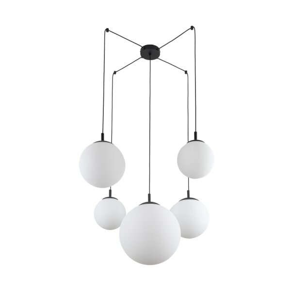 Pendelleuchte verstellbar B: max. 4 m Glas Metall 5x E27