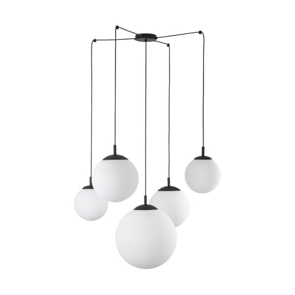 Pendelleuchte verstellbar B: max. 4 m Glas Metall 5x E27