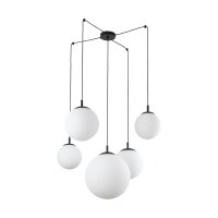 Pendelleuchte verstellbar B: max. 4 m Glas Metall 5x E27