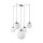 Pendelleuchte verstellbar B: max. 4 m Glas Metall 5x E27