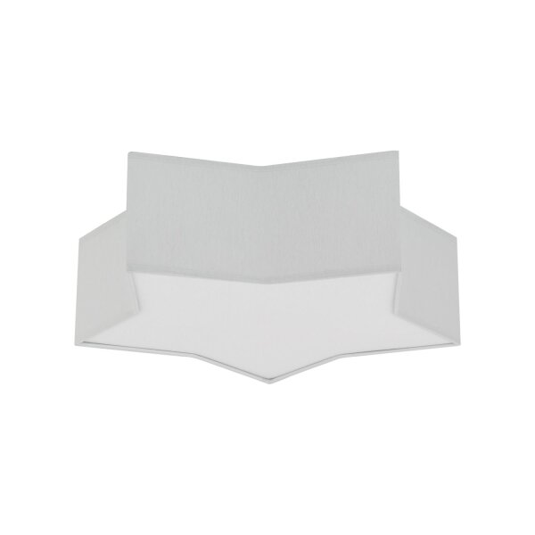 Deckenlampe Kinderzimmer Stern L: 45 cm Stoff Weiß Grau 2x E27