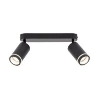 Deckenstrahler Metall 43,5cm lang Schwarz 2-flammig GU10