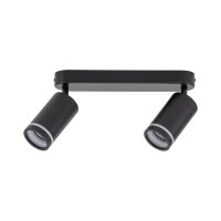 Deckenstrahler Metall 43,5cm lang Schwarz 2-flammig GU10