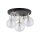 Deckenlampe Glas Metall Ø 35 cm klein Schwarz Gold 5x G9