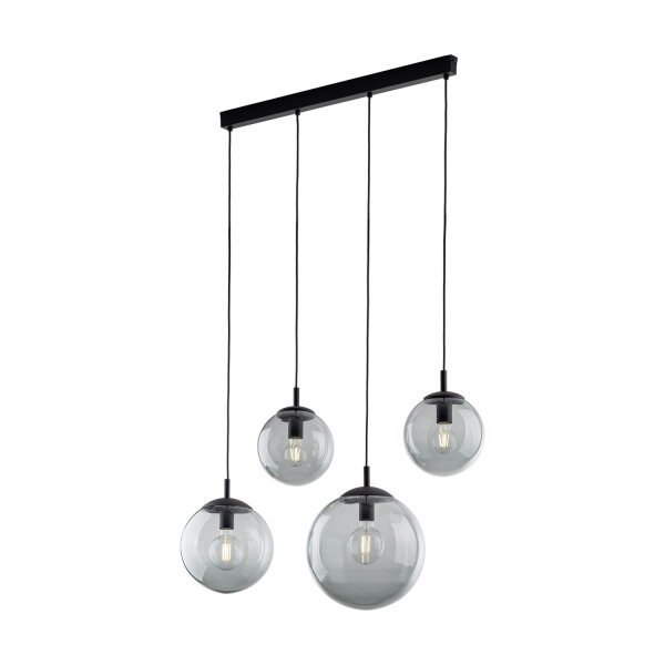 Hängelampe Rauchglas Metall L: 87 cm H: 140 cm 4x E27