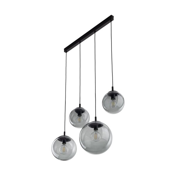 Hängelampe Rauchglas Metall L: 87 cm H: 140 cm 4x E27