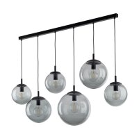 Hängeleuchte Rauchglas Metall 130 cm lang H: max....