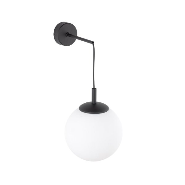 Wandlampe Kugelschirm Glas Metall H: 45 cm B: 18 cm E27