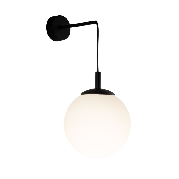 Wandlampe Kugelschirm Glas Metall H: 45 cm B: 18 cm E27