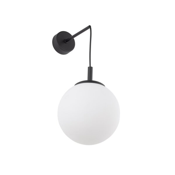 Wandlampe Kugelschirm Glas Metall H: 45 cm B: 18 cm E27