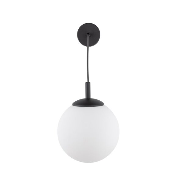 Wandlampe Kugelschirm Glas Metall H: 45 cm B: 18 cm E27