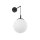Wandlampe Kugelschirm Glas Metall H: 45 cm B: 18 cm E27