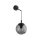 Wandleuchte Rauchglas Metall H: 45 cm B: 18 cm E27 Kugel