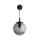 Wandleuchte Rauchglas Metall H: 45 cm B: 18 cm E27 Kugel