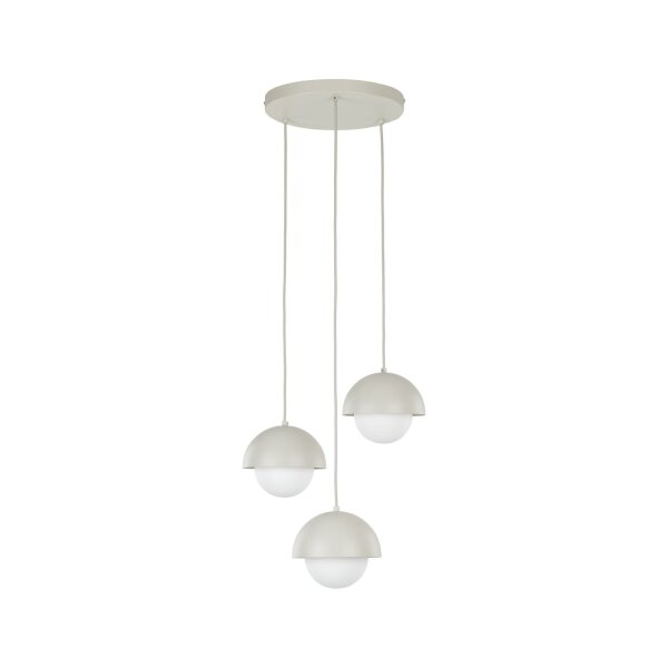 Hängeleuchte 3-flammig Metall Glas G9 Beige Weiß DEVIN