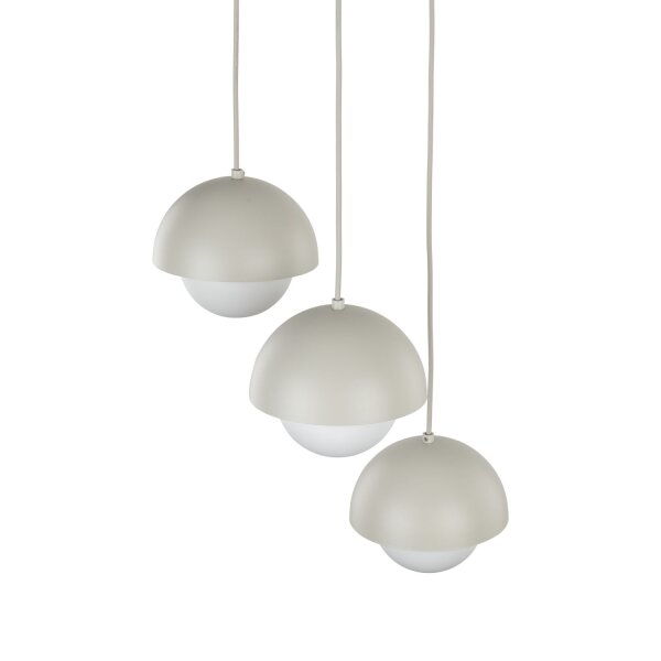 Hängeleuchte 3-flammig Metall Glas G9 Beige Weiß DEVIN