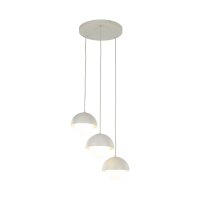 Hängeleuchte 3-flammig Metall Glas G9 Beige...
