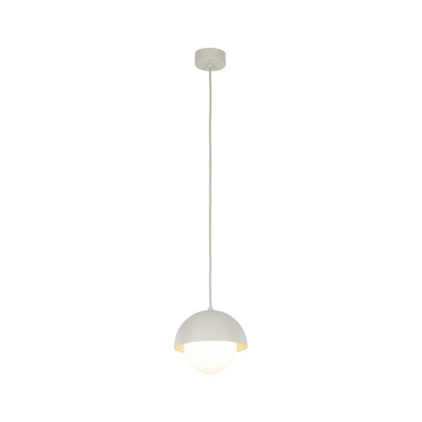 Hängeleuchte Glas Metall Ø 17 cm Beige Weiß G9 Kugel Schirm