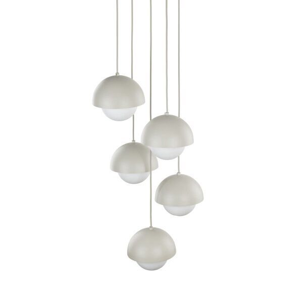 Hängelampe Metall Glas G9 H: max. 1,4 m Beige Weiß 5-flammig